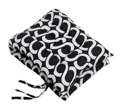 Kuber Industries Geometric Seamless Pattern Microfiber Comfortable, Soft, Long Back & Seat Rocking Chair, Lounger Cushion for Indoor/Outdoor with Ties, 18 * 46 Inch- Pack of 2 (Black)