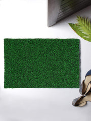 Kuber Industries CTKTC039950 Double Shade Polyvinyl Chloride Thread Rubber Anti Slip Door Mat (16" x24'', Green and Black)