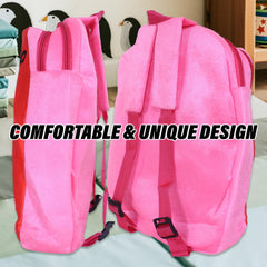 Heart Home Disney Mickey School Bag | Velvet Kids School Bags | Student Bookbag | School Bag for Girls & Boys | School Backpack for Kids | 2 Compartments | Red & Pink