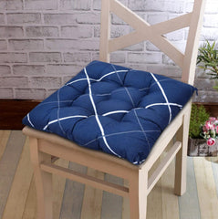 Kuber Industries Chair Pad|Chair Cushion Pad|Chair Cushion with Ties|Pack of 2 (Blue)