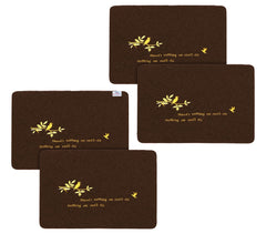 Heart Home Microfiber Door Mat for Porch/Kitchen/Bathroom/Laundry Room,Pack of 4 (Brown) 54HH3983.