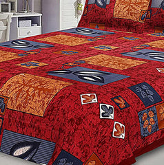 Kuber Industries 180 TC Cotton Double Bedsheet with Two Pillow Covers - Pink