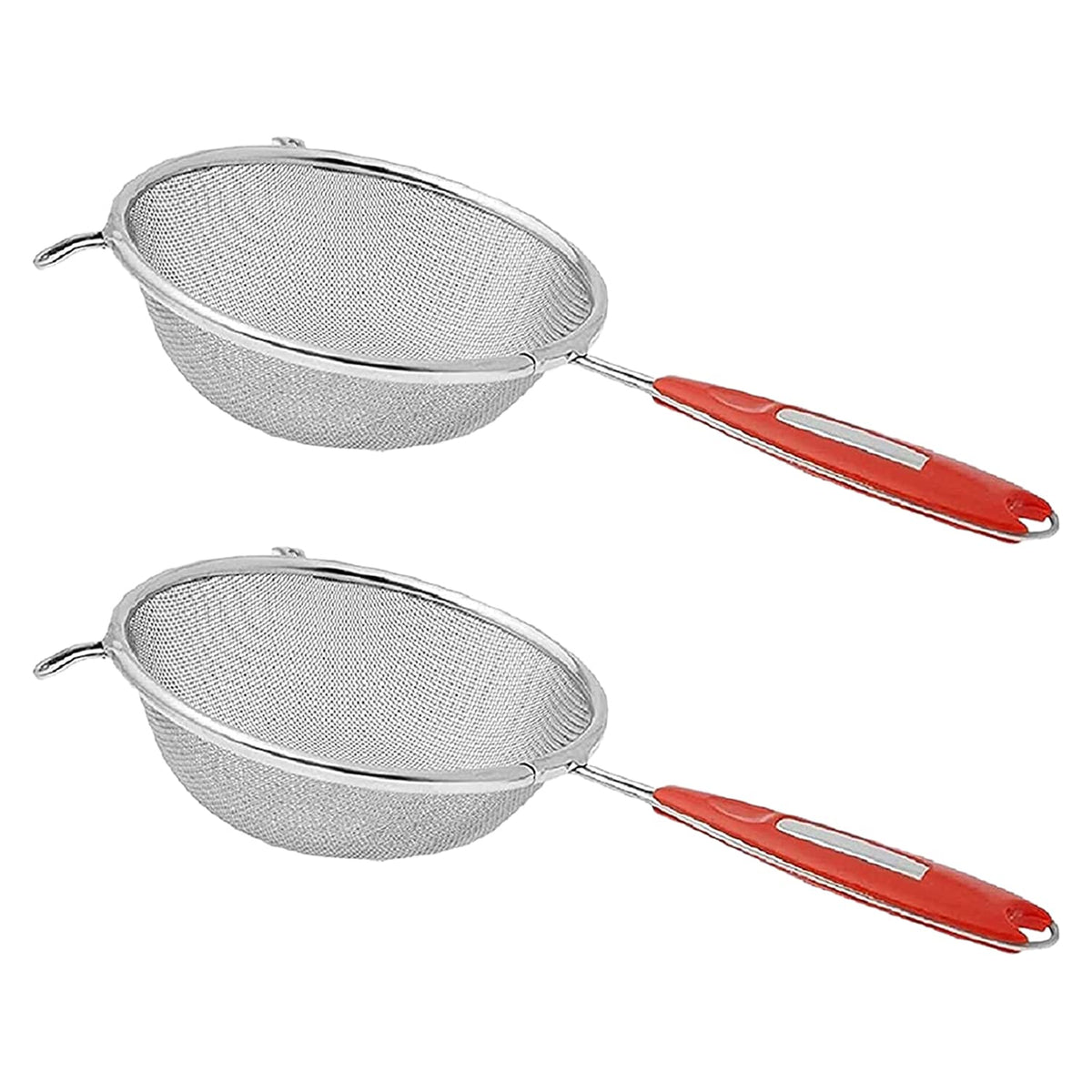 Kuber Industries 14 cm Stainless Steel Strainer/Liquid Filter for Soup, Juice, Milk & Tea- Pack of 2 (Silver)