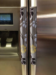 Kuber Industries Cotton 2 Pieces Fridge Handle Cover (Gold) -CTKTC5787