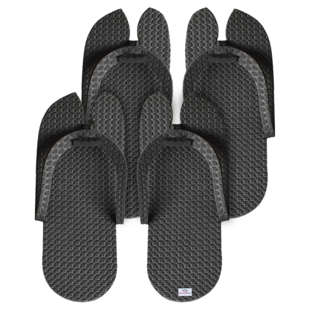 Heart Home Rubber Bathroom Slipper for Men & Women 2 Pair (Black) 54HH4213.