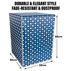 Heart Home Washing Machine Cover | Dot Print Washing Machine Cover | PVC | Front Load Washing Machine Cover | Blue