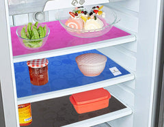 Kuber Industries Circle Design 3 Pieces PVC Refrigerator/Fridge Multipurpose Drawer Mat Set(Black, Blue, & Pink)-CTKTC32323,Multicolour,Standard