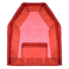 Kuber Industries Blouse Cover | Non Woven Foldable Wardrobe Organizer For Woman | Cloth Organizer Top Transparent & One Small Pocket | Pack of 6 | Red