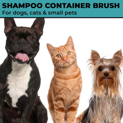 Kuber Industries Dog Brush with Shampoo Container|Cat & Dog Bath Brush for Bathing|Exfoliating|Scrubbing|Massaging & Relaxing|Soft Silicone|Suitable for All Pets|PT230B|Blue