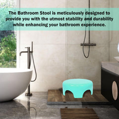 Heart Home Bathroom Stool | Plastic Bathroom Stool for Bathing | Bathroom Stool for Senior Citizen | Patla for Toilet | Sumo Stool | Green