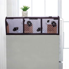 Kuber Industries Flower Design PVC Fridge/Refrigerator Top Cover (Brown) - CTKTC39705