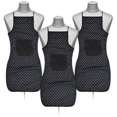 Kuber Industries Flower Printed Apron with 1 Front Pocket (Pack of 1, Black)