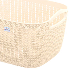 Heart Home Q-6 Multiuses Designer Unbreakable Plastic Storage Basket/Organizer/Bin For Home, Kitchen, Bathroom, Office Use Pack of 2 (Beach)-50HH01659