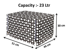 Heart Home PVC Dot Printed Microwave Oven Cover,23 LTR. (Black)-HS43HEARTH26075