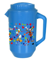Heart Home Mickey & Friends Print Unbreakable Plastic Water Jug with Lid for Home, Kitchen, Office 2 Liter (Blue)