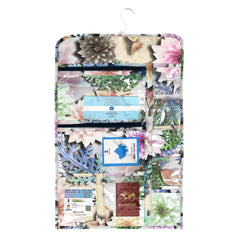 Heart Home Document Holder | PVC Sun Flower Design Document Organizer | Double Sided Document Holder for Home | 7 Small Pocket with 3 Zipper | Brown