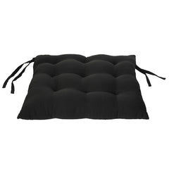 Kuber Industries 4 Pieces Cotton Decorative Fabric Chair pad/Back Support/Seat Cushion with Ties and Handmade Quilting,14" x 14" Inch (Brown) - CTKTC46183