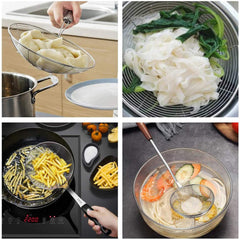Heart Home 16cm Multiuses Stainless Steel Skimmer/Strainer/Jharni for Cooking and Frying (Silver), Standard