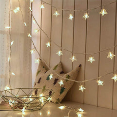 Kuber Industries Diwali Lights | 20 Stars Fairy Lights for Diwali | Christmas | Home Decoration | Indoor & outdoor | Diwali Lights for Decoration | Chota Star | Warm White