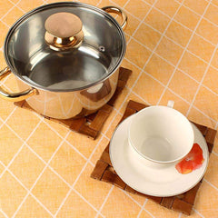 Kuber Industries Bamboo 6 Piece Heat Pad Set - Wooden