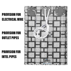 Heart Home Washing Machine Cover | Big Check Washing Machine Cover | Soft PVC | Top Load Semi-Automatic Washing Machine Cover | Gray