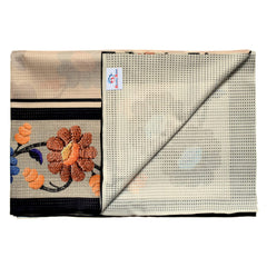 Heart Home Flower Printed Home Decorative Luxurious 6 Seater Cotton Dinning Table Cover/Table Cloth- 60"x90" (Sand)-50HH01744