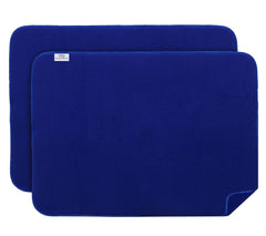 Heart Home Microfiber Reversible Dish Drying Mat with Absorbent Parity for Kitchen 19"x 15",Pack of 2 (Blue)