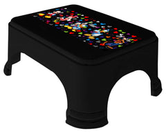 Kuber Industries Disney Team Mickey Print Square Plastic Bathroom Stool, Adults Simple Style Stool Anti-Slip with Strong Bearing Stool for Home, Office, Kindergarten (Black) -HS_35_KUBMARTS17272