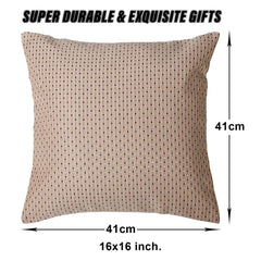 Kuber Industries Cushion Cover | Sofa Cushion Covers | Embossed Square Cushion Covers | Polyester Cushion Covers | Dot Print Couch Cushion Covers | Set of 5 | 16 Inch | Cream
