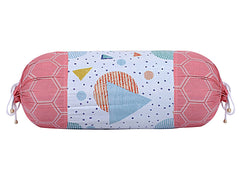 Kuber Industries Cotton Geometric Pattern Attractive Bolster Cover with Drawstring for Home Décor,Set of 4 (Multiclour)