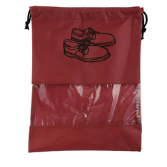 Heart Home 6 Piece Non Woven Travel Shoe Cover, String Bag Organizer, Maroon HEART5247, Standard