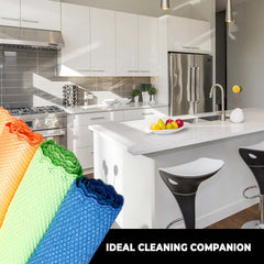 Kuber Industries Pack of 5 Scrubber for Kitchen | Multi-Purpose Microfiber Kitchen Cleaning Cloth with Fish Scales | Glass Cleaning Cloth | Polishing & Scrubbing | Multicolor