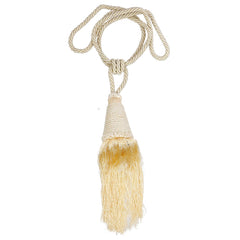Kuber Industries Beads Beautiful Design Polyester 4 Pieces Curtain Tie Back Tassel Set (Cream) CTKTC33534