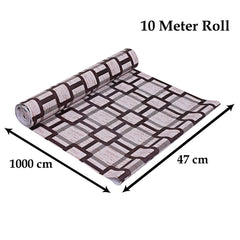 Heart Home Multiuses Squere Print Shelf Liners for Kitchen Shelves, cupboards, Wardrobe, Drawer, 10 Mtr (Pink) 52HH4086