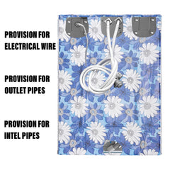 Heart Home Washing Machine Cover | Sun Flower Print Washing Machine Cover | PVC Top Load Fully-Automatic Washing Machine Cover | Blue