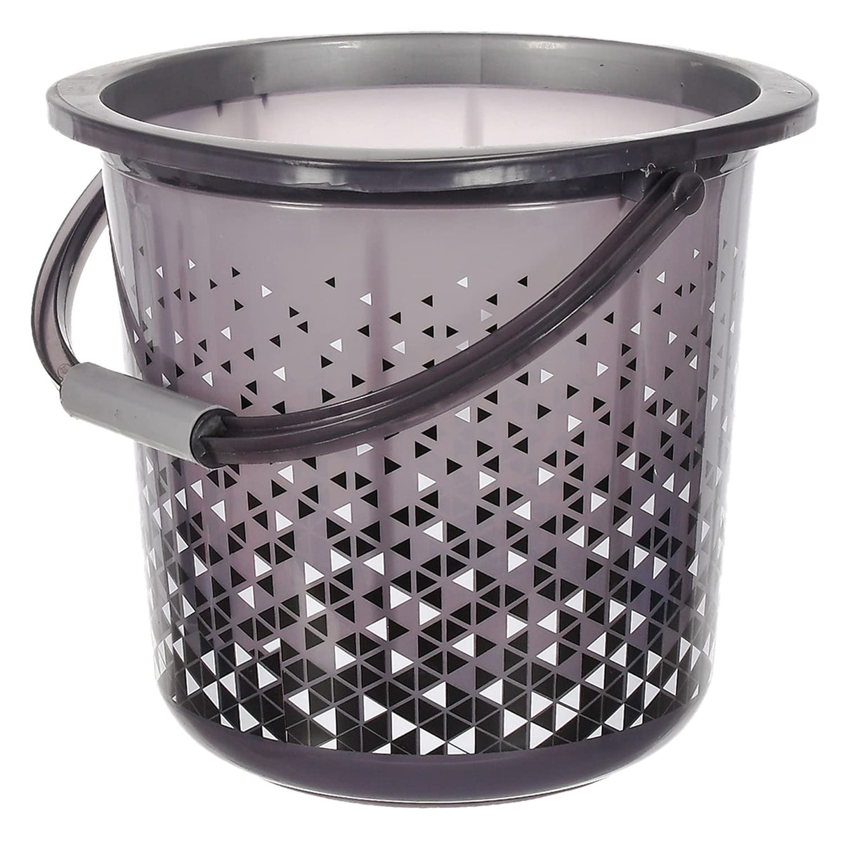 Kuber Industries Tinted Print Plastic Bucket for Home/Kitchen with Handle|Size 33 x 33 x 31 CM|Capicity 18 Litre (Black)-46KM0334
