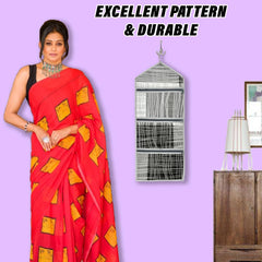 Heart Home Paper Holder | Foldable Hanging Organizer | PVC Lining Pattern Document Holder | 3 Pocket Wall Hanging Holder with Zipper | Pack of 2 | Gray & Black