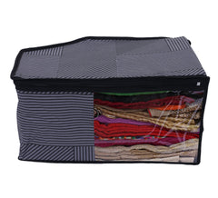 Heart Home Non-Woven Lining Print Foldable Blouse Cover|Clothes Organizer For Home & Traveling With Front Window Extra Large Pack of 9 (Gray)