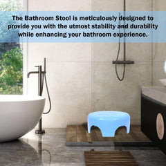 Heart Home Bathroom Stool | Plastic Bathroom Stool for Bathing | Bathroom Stool for Senior Citizen | Patla for Toilet | Sumo Stool | Pack of 2 | Multicolor