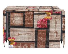Heart Home PVC Multicheck Floral Print Microwave Oven Cover for Home & Kitchen 20 LTR. (Brown) 54HH4106.