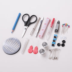 Homestic Multifunctional Sewing Kit Set of 97|Silai Machine Tools with Cotton & Polyester Thread|Steel Secissors & Needles (Black)