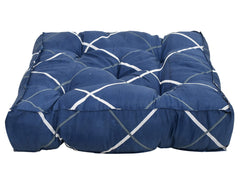 Kuber Industries Geomatric Printed Microfiber Square Chair Pad Seat Cushion for Rocking Chair, Office Chair, Dinning Chair, Indoor/Outdoor, 18 * 18 Inch- Pack of 3 (Blue), Standard