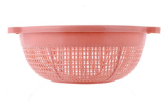 Kuber Industries Baskets for Fruits and Vegetables, Multipurpose and Handy Storage Basket Unbreakable Round Plastic Basket (Peach)-Pack of 2-KUBMART15155 (KUBMART015155)