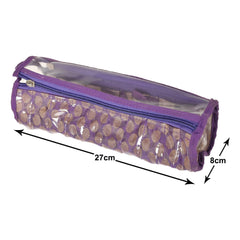 Heart Home Bracelet Organizer for Woman|PVC Circle Design Watch Organizer|10 Compartment Bangles Box Display Holder (Purple)