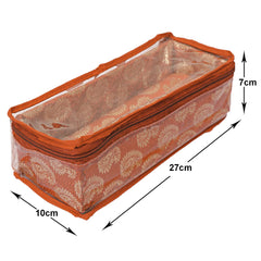 Kuber Industries Multipurpose Carry Design Laminated 1 Rod Bangle Box/Organizer/Case With Tranasparent Top (Orange)-47KM01