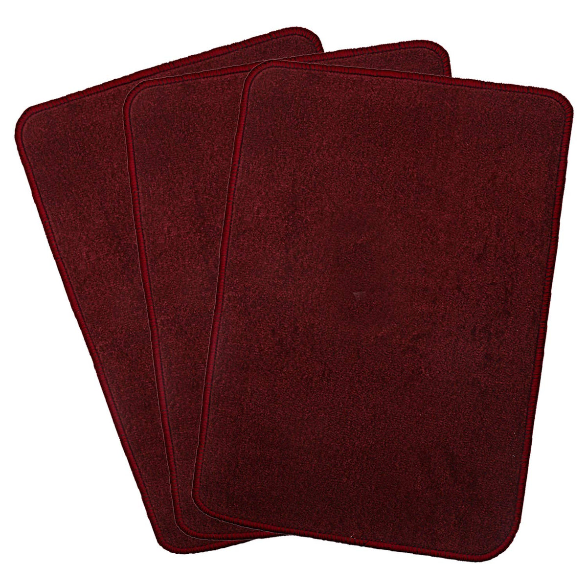 Kuber Industries Microfiber Anti Slip 3 Pieces Bath Mat 22"x14", Maroon - CTKTC021994