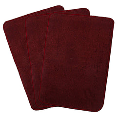 Kuber Industries Microfiber Anti Slip 3 Pieces Bath Mat 22"x14", Maroon - CTKTC021994