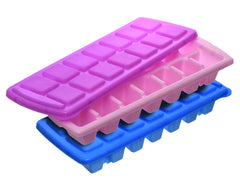 Kuber Industries 14 Cubes Plastic Unbreakable Virgin Plastic Ice Cube Tray with Lid (Set of 2, Multi)-KUBMART1226