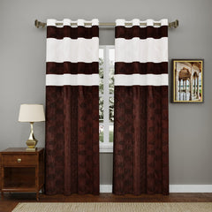 Kuber Industries Forest Printed Home Décor Door Curtain with 8 Eyelet, 7 ft- Pack of 2 (Brown & Cream)-Hs43Kubmart25608(Polyester_Multicolour)