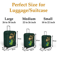 Heart Home Marvel I Am Groot Luggage Cover | Polyester Travel Suitcase Cover | Washable | Stretchable Suitcase Protector | 26-30 Inch | Large | Green